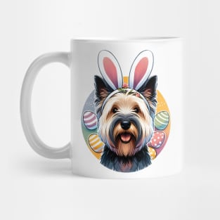 Skye Terrier with Bunny Ears Welcomes Easter Joy Mug
